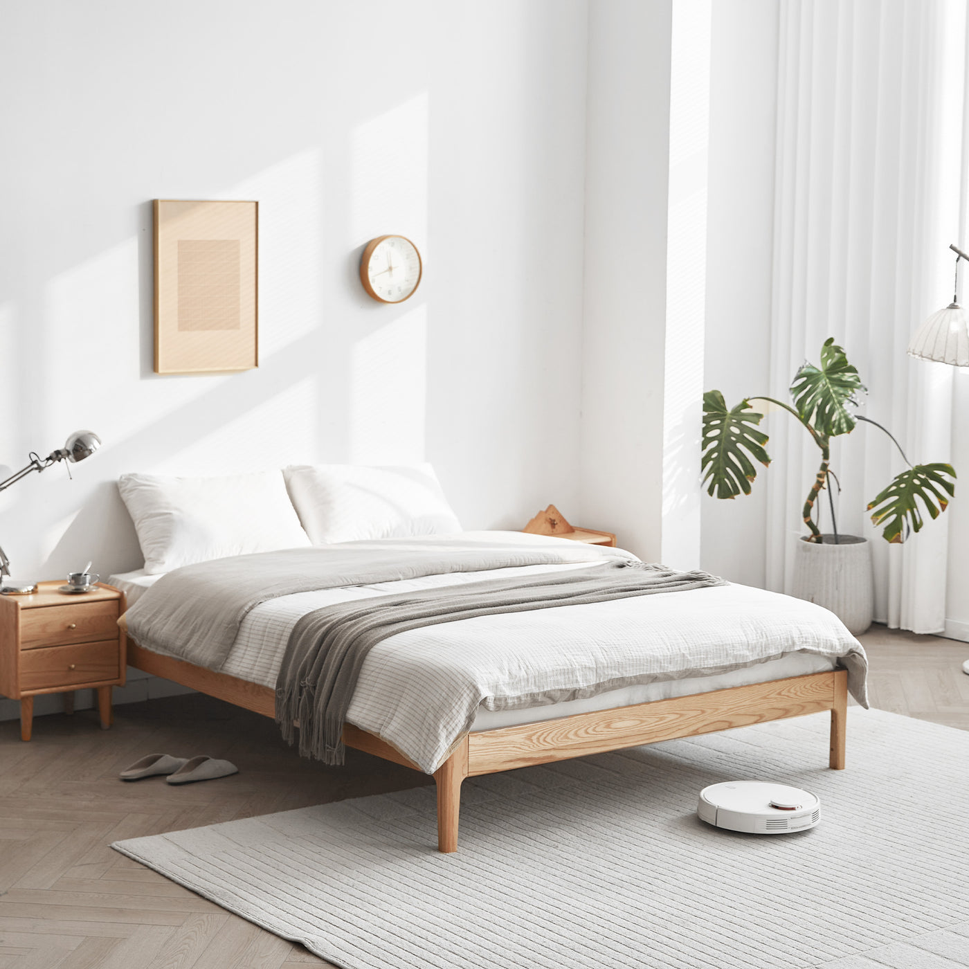 Seattle Solid Oak Platform Bed Frame & Bed Base | Bundle Save $500 ...