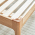 Detail of solid oak construction on Seattle platform bed frame