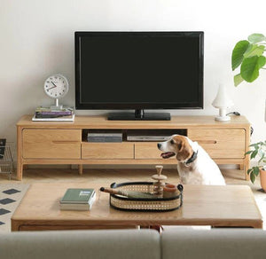 Seattle Solid Oak TV Unit and Coffee Table Package - Oak Furniture Store