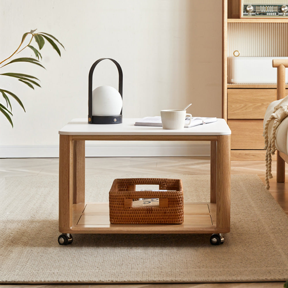 Serrada Natural Solid Oak Movable Coffee Table