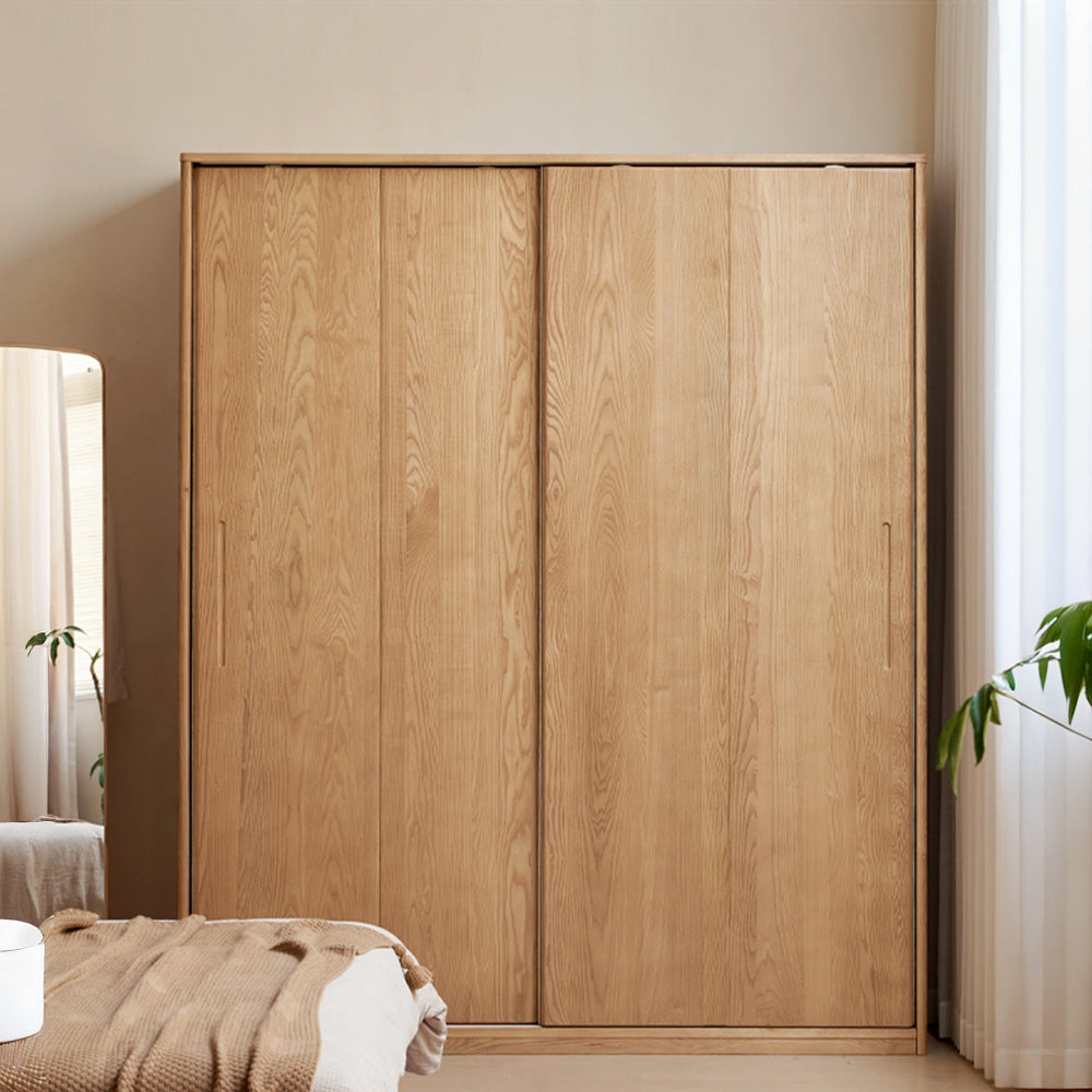 Siena Solid Ash Sliding Door Large Wardrobe