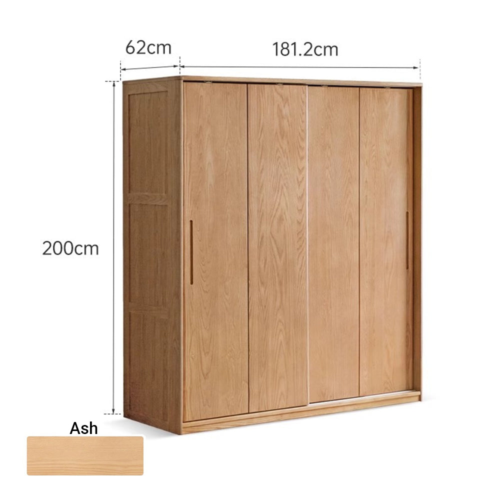 Siena Solid Ash Sliding Door Large Wardrobe