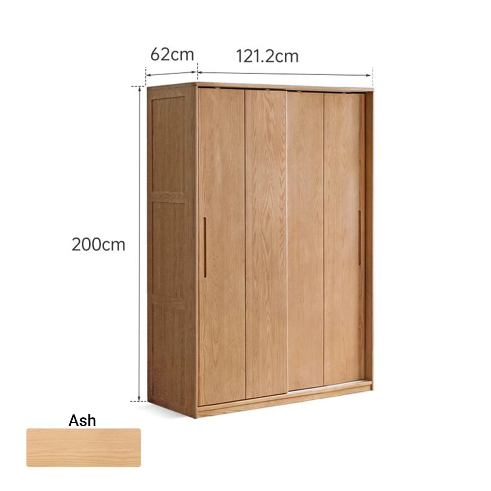 Siena Solid Ash Sliding Door Large Wardrobe