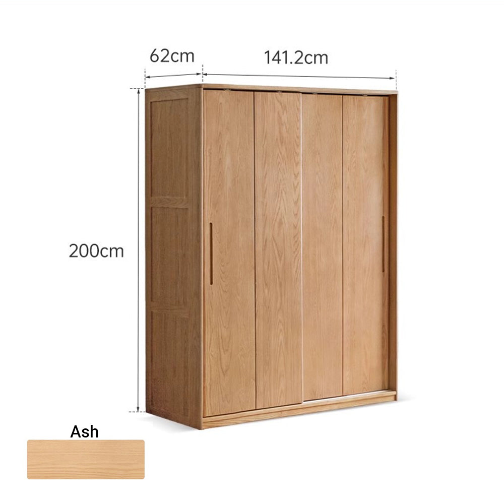 Siena Solid Ash Sliding Door Large Wardrobe