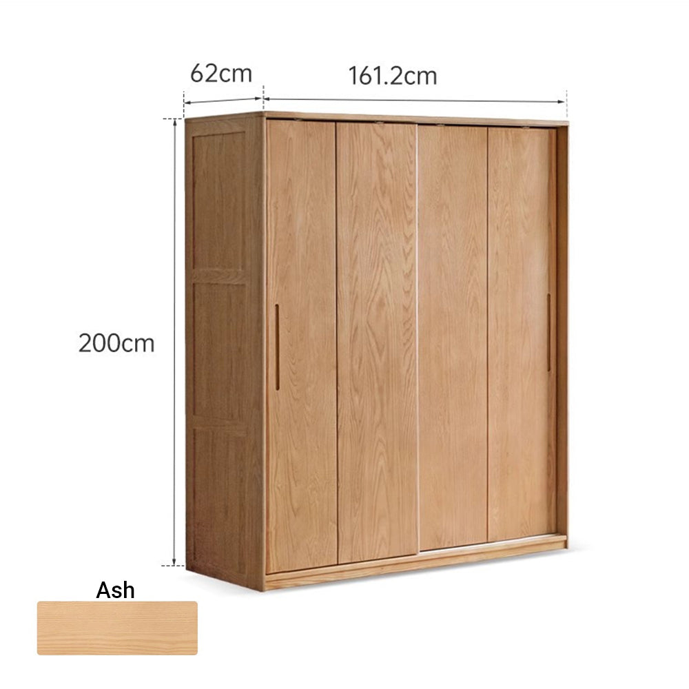 Siena Solid Ash Sliding Door Large Wardrobe