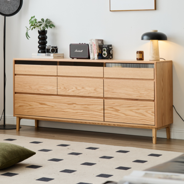 Siliqua Natural Solid Oak Chest of 8 Drawers