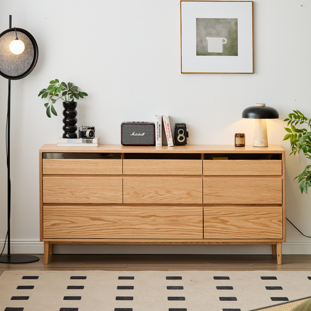 Siliqua Natural Solid Oak Chest of 8 Drawers