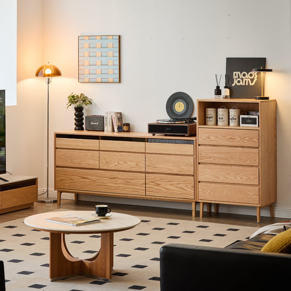 Siliqua Natural Solid Oak Chest of 8 Drawers