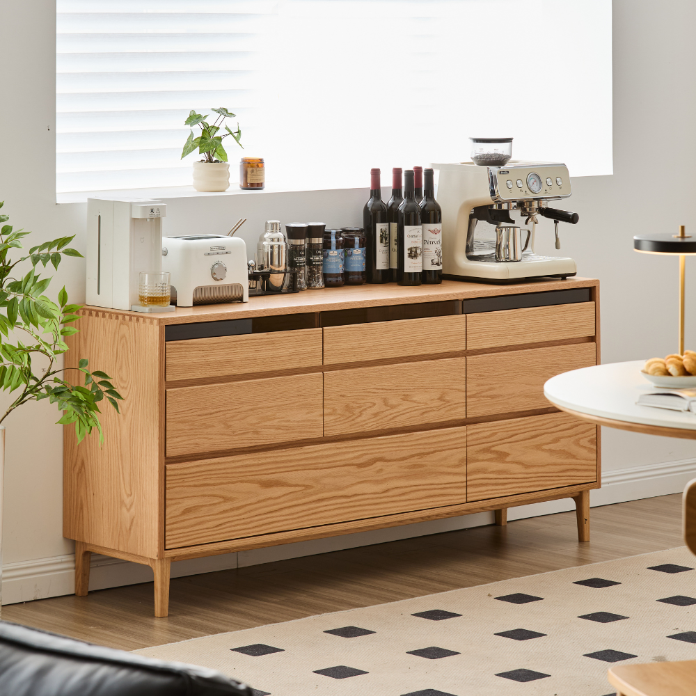 Siliqua Natural Solid Oak Chest of 8 Drawers