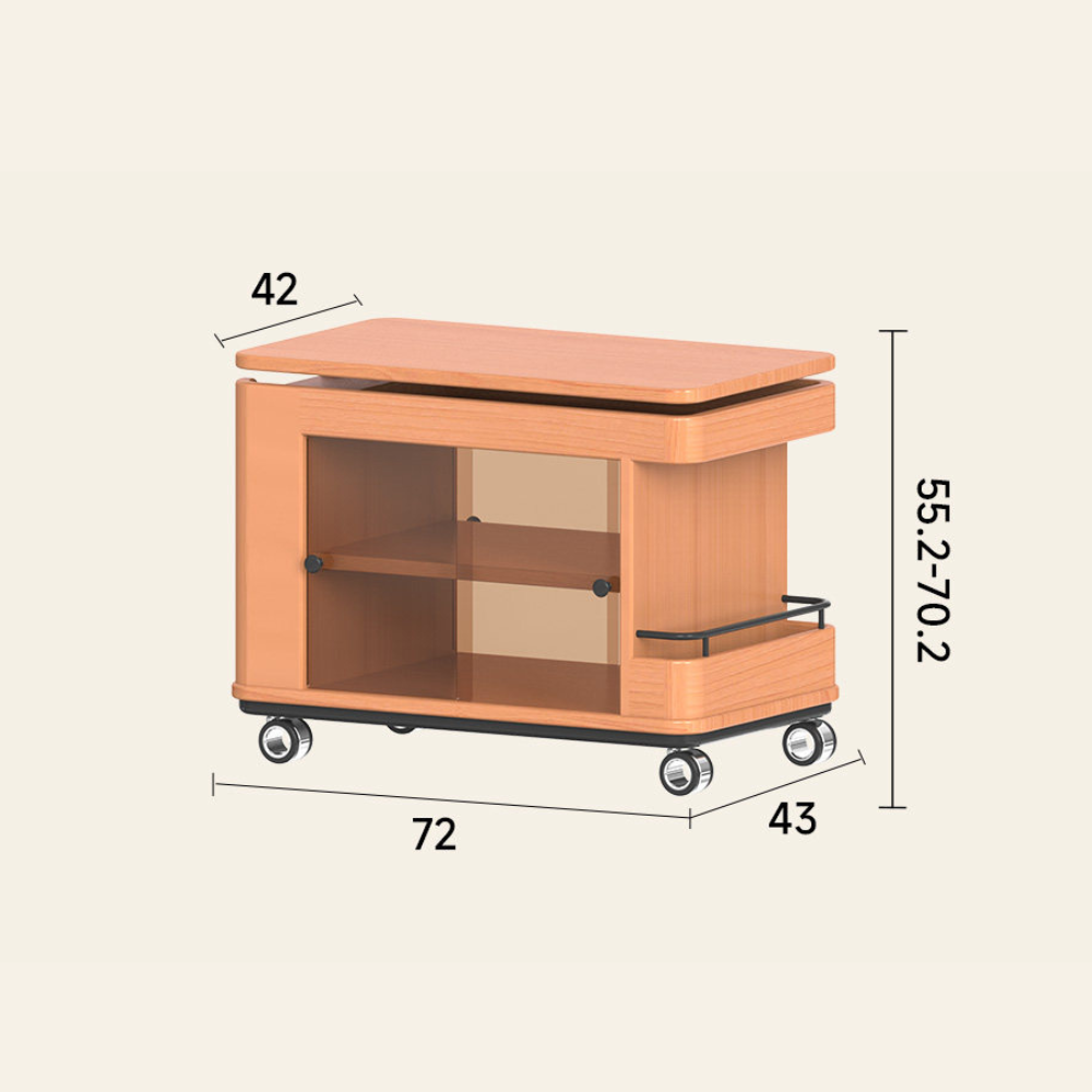 Siliqua Solid Cherry Height Adjustable Side Table