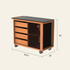 Siliqua Solid Cherry Movable Side Table with Ceramic Top