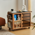 Siliqua Solid Cherry Movable Side Table with Ceramic Top