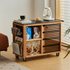 Siliqua Solid Cherry Movable Side Table with Ceramic Top