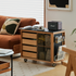 Siliqua Solid Cherry Movable Side Table with Ceramic Top