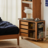 Siliqua Solid Cherry Movable Side Table with Ceramic Top