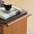 Siliqua Solid Cherry Movable Side Table with Ceramic Top