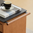 Siliqua Solid Cherry Movable Side Table with Ceramic Top