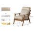 Simancas Natural Solid Walnut Genuine Leather Armchair