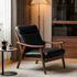 Simancas Natural Solid Walnut Genuine Leather Armchair