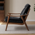 Simancas Natural Solid Walnut Genuine Leather Armchair