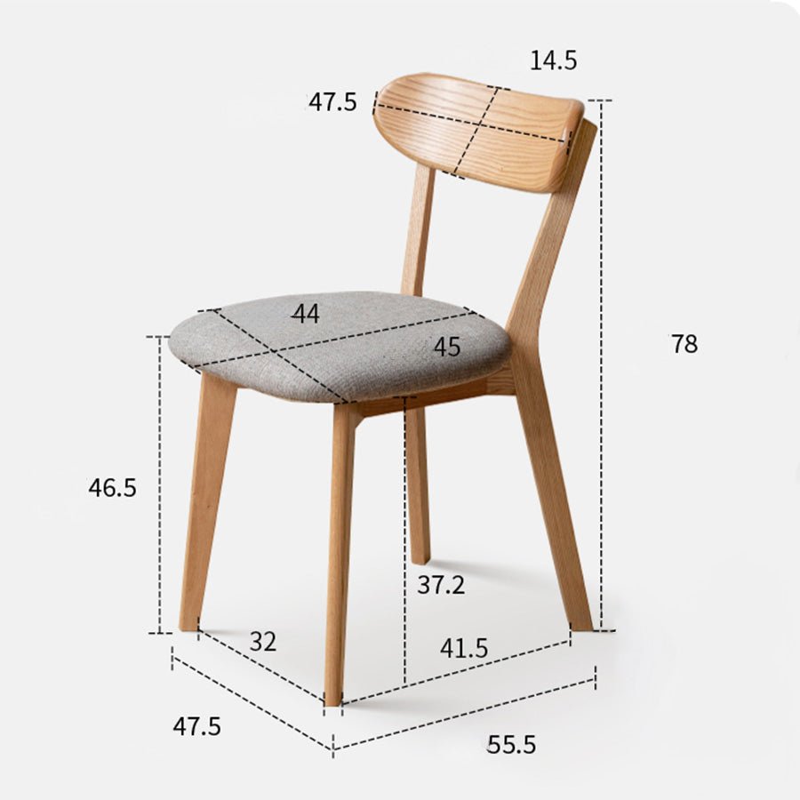 Sion Natural Solid Oak Dining Chair with Cushion | Oak Furniture Store