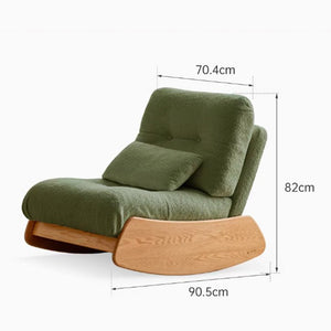 Skara Natural Solid Oak Rocking Sofa Chair - Oak Furniture Store