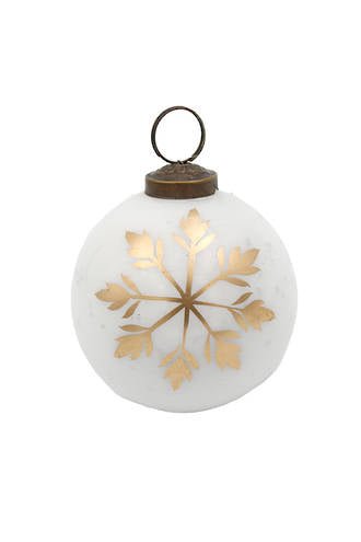 Snowflake Cut Glass Bauble White Gold F3030228