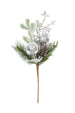 Snowy Pine Berries Bauble Mix Spray FXSP465 - Oak Furniture Store