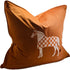 Snugg & Co. Cushion Cover - Horse Embroidery Cushion Cover - Orange Velvet RCO4001