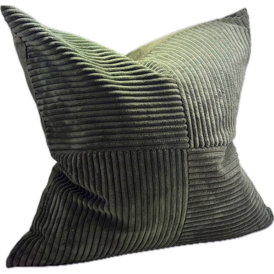 Snugg & Co. Cushion Cover - Patchwork Cushion Cover - Green Corduroy RCO4009