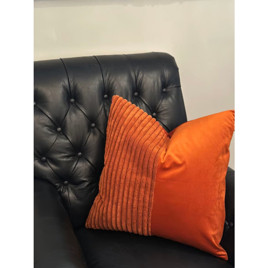 Snugg & Co. Cushion Cover - Patchwork Cushion Cover - Orange Corduroy Velvet RCO4012