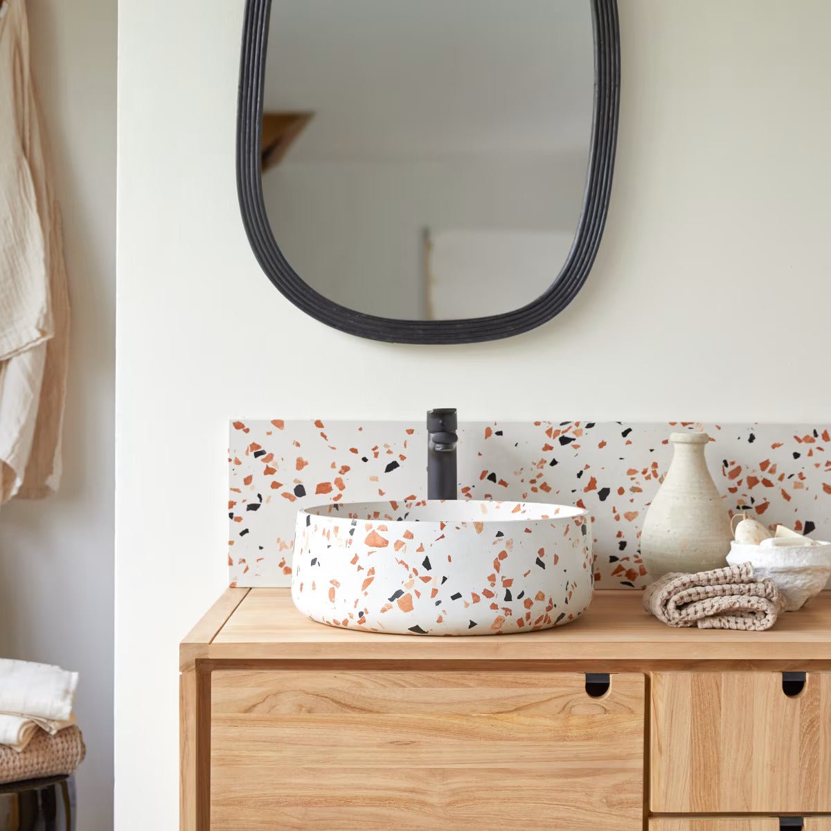 Soria Round Premium Terrazzo Basin - Oak Furniture Store