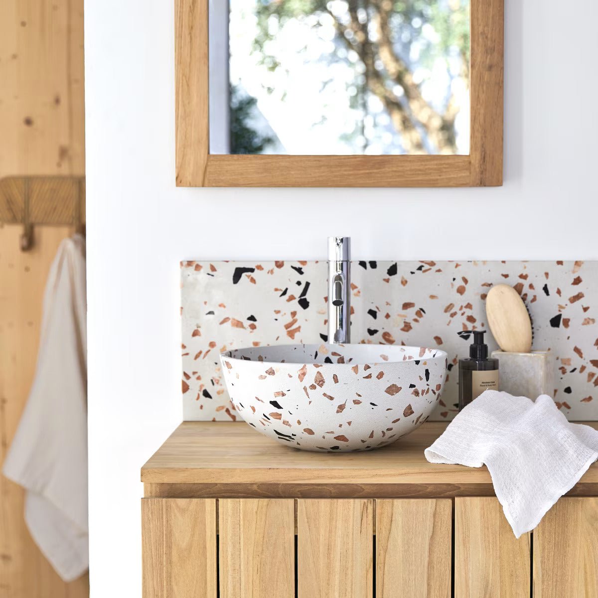 Soria Small Round Premium Terrazzo Basin - Oak Furniture Store