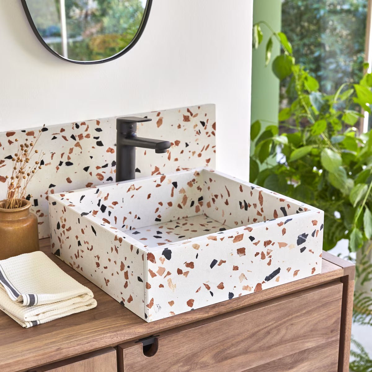 Soria Square Premium Terrazzo Basin - Oak Furniture Store