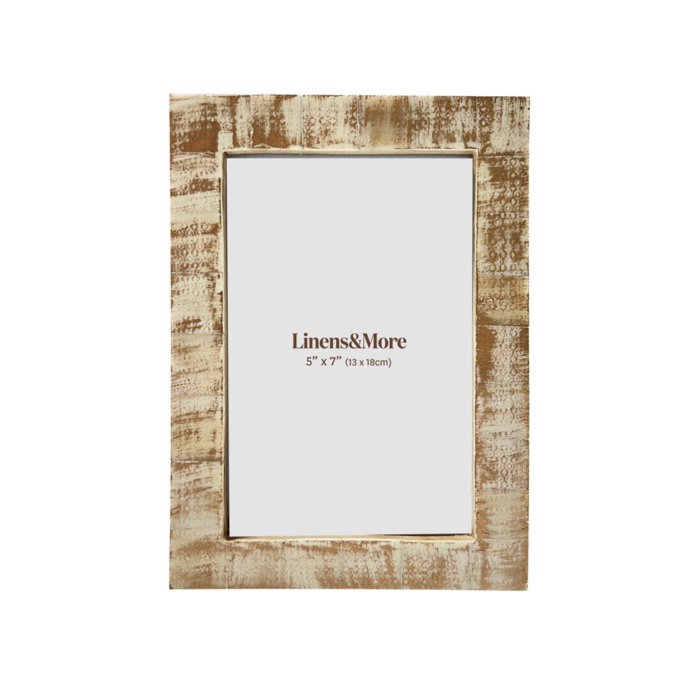 Summer Nights dusted gold photo frame with rustic textured finish for 5 x 7 inch photos