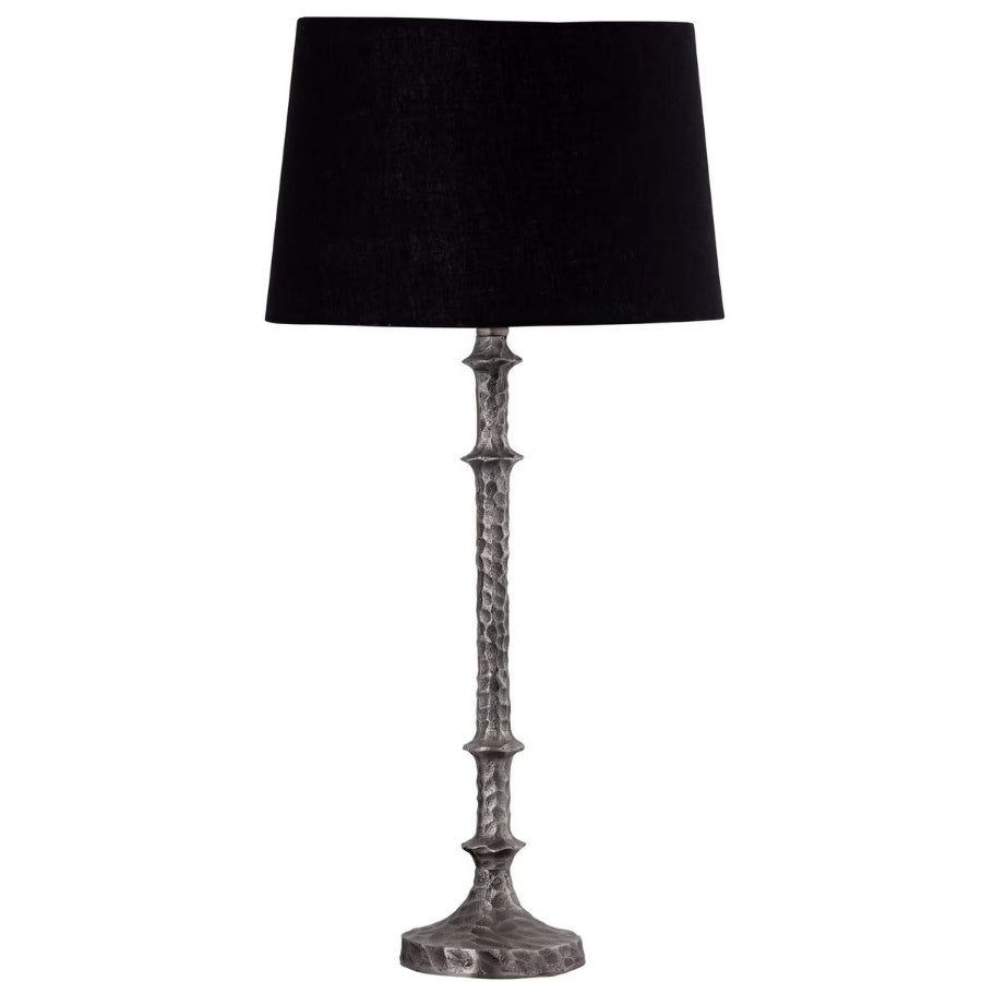 Table Lamp & Shade - Silver Antique / Black Cotton RGA2027