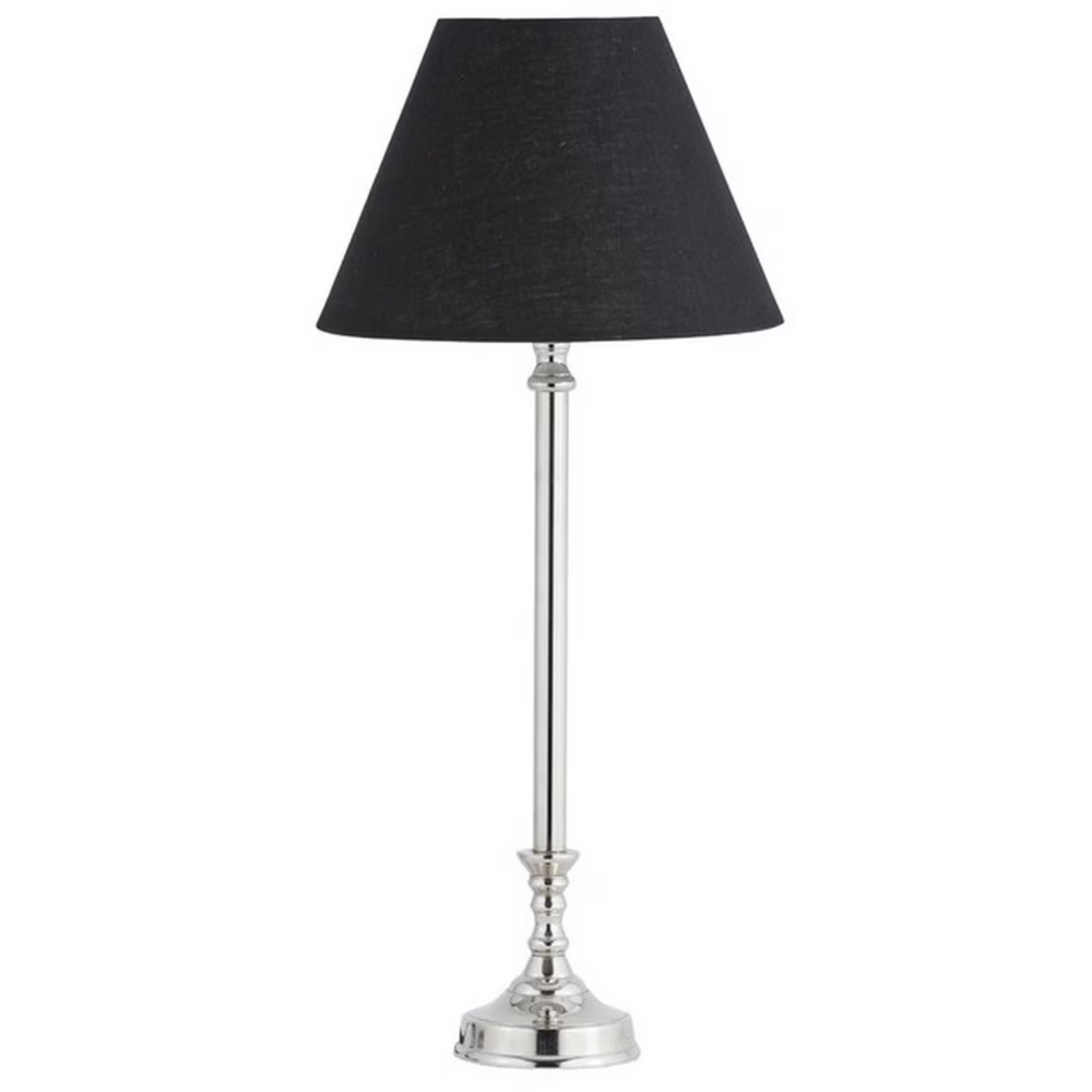 Table Lamp with Shade (Lamp - Nickel / Shade - Black Linen) RGA2010