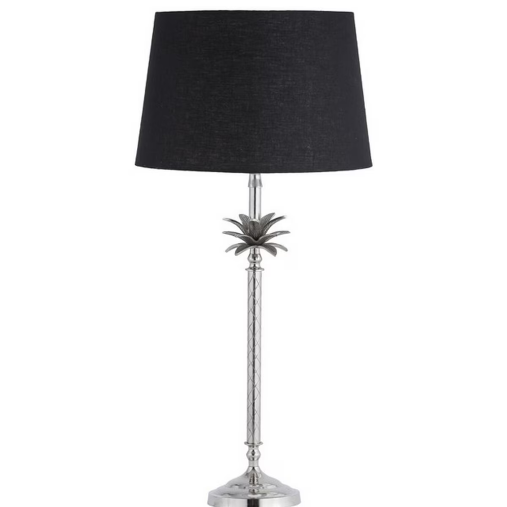 Table Lamp with Shade (Lamp - Nickel / Shade - Black Linen) RGA2011