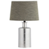 Nickel table lamp with South linen shade and cylindrical base for contemporary table lighting