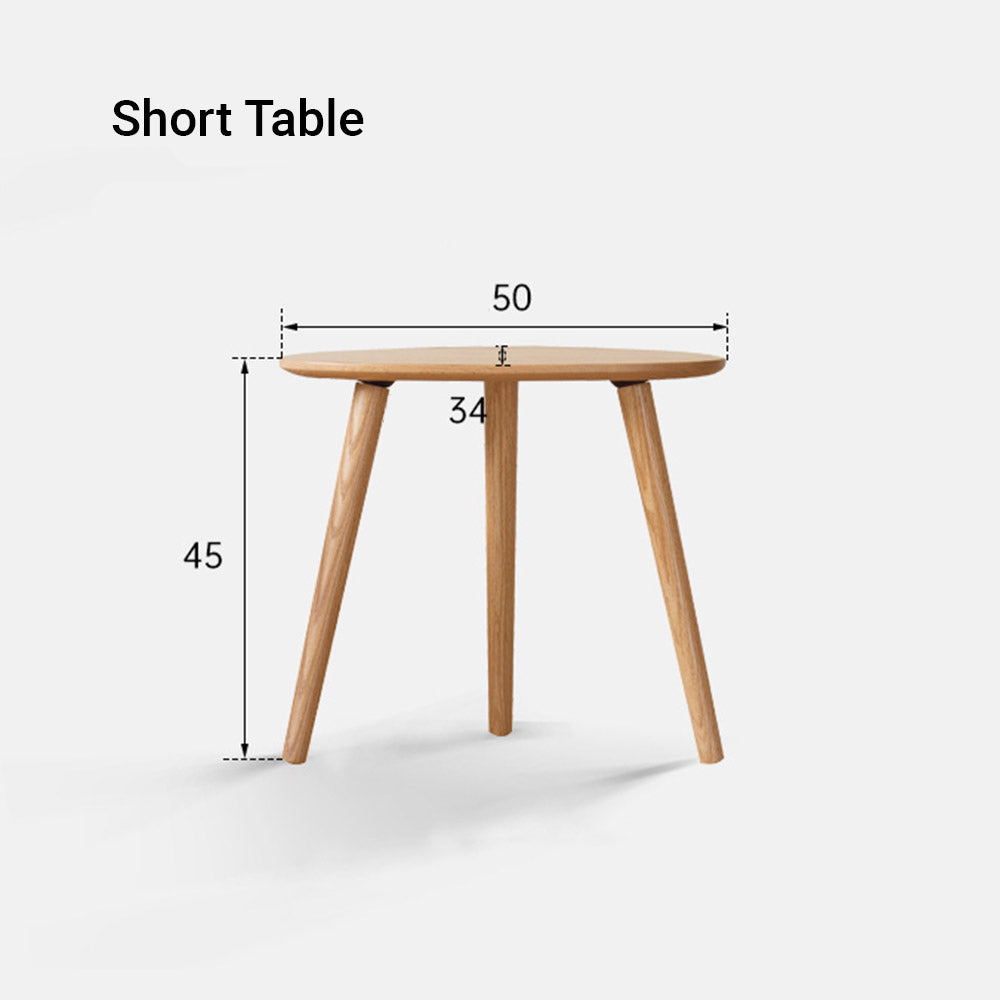 Toffia Natural Solid Oak Coffee Table Set