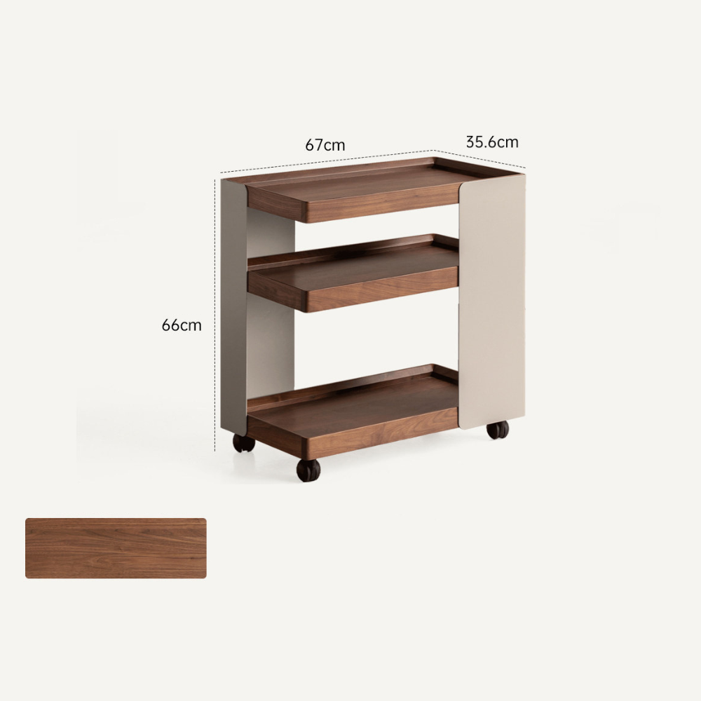 Toledo Natural Solid Walnut Movable Side Table