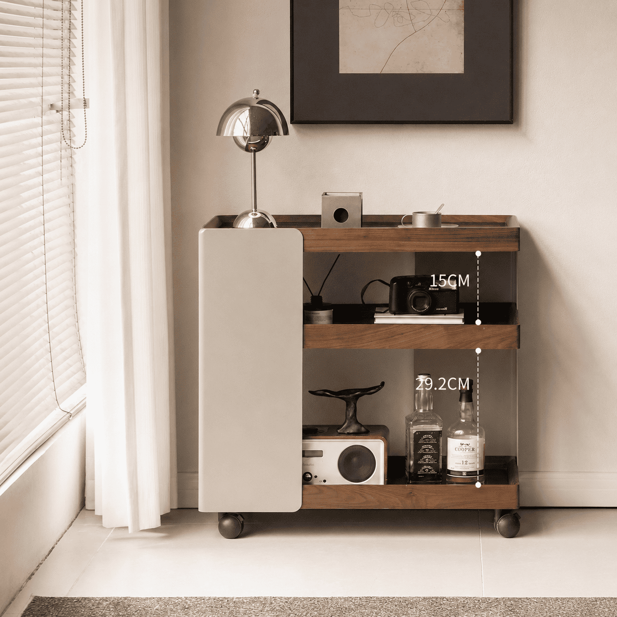 Toledo Natural Solid Walnut Movable Side Table