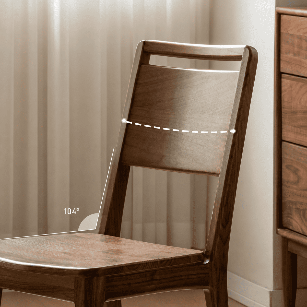 Truro Natural Solid Walnut Dining Chair for NZ and AU dining rooms and kitchen spaces