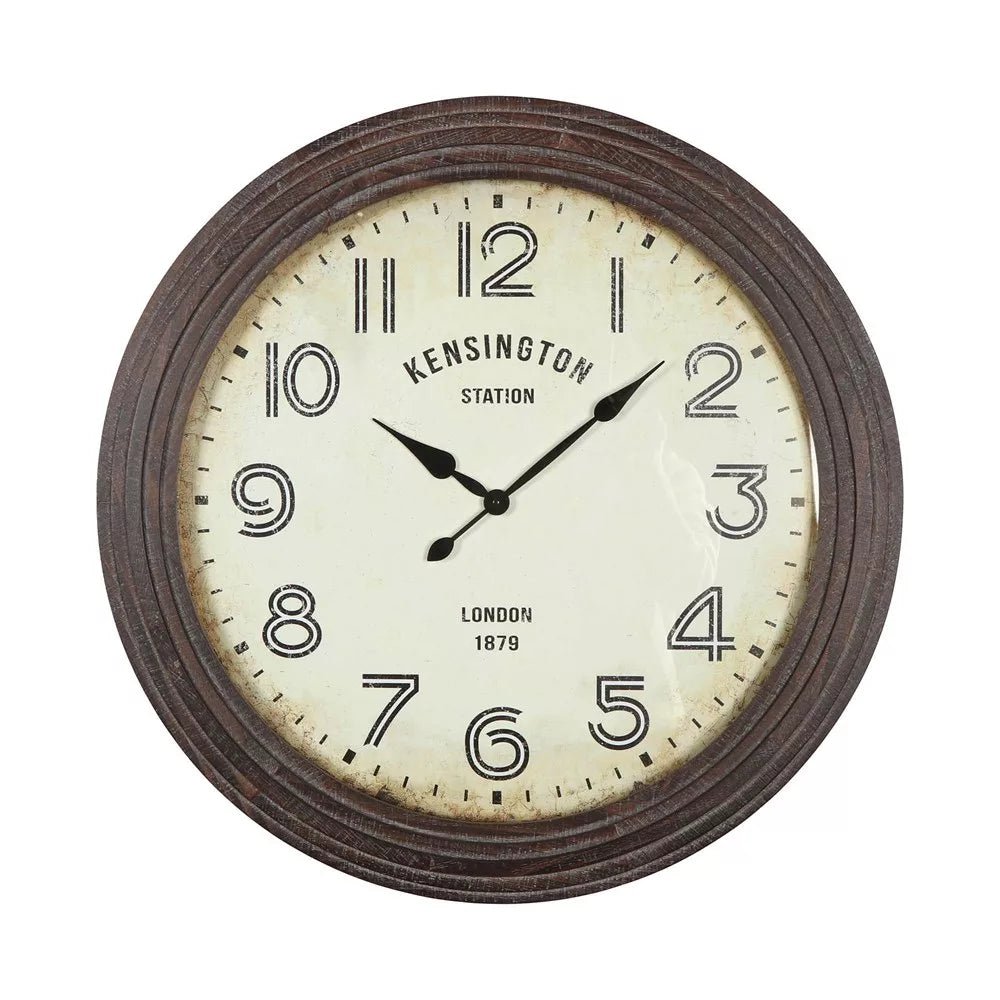Tuuli Clock Distressed Brown Frame KCL2351 | Oak Furniture Store