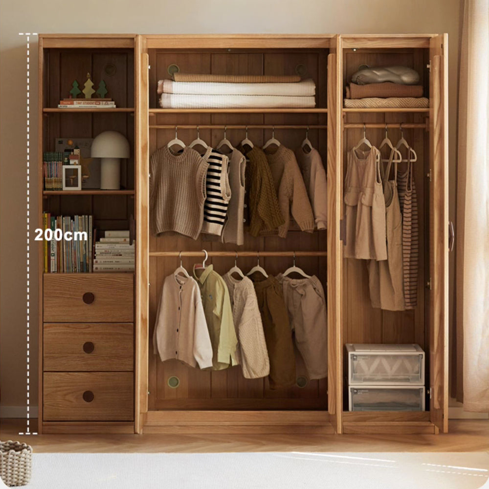 Urban Kidz Natural Solid Oak Wardrobe