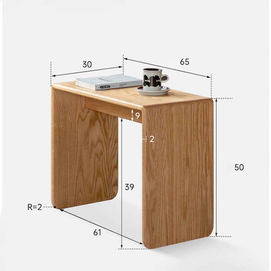 Valencia Solid Oak C - Shape Side Table | Oak Furniture Store