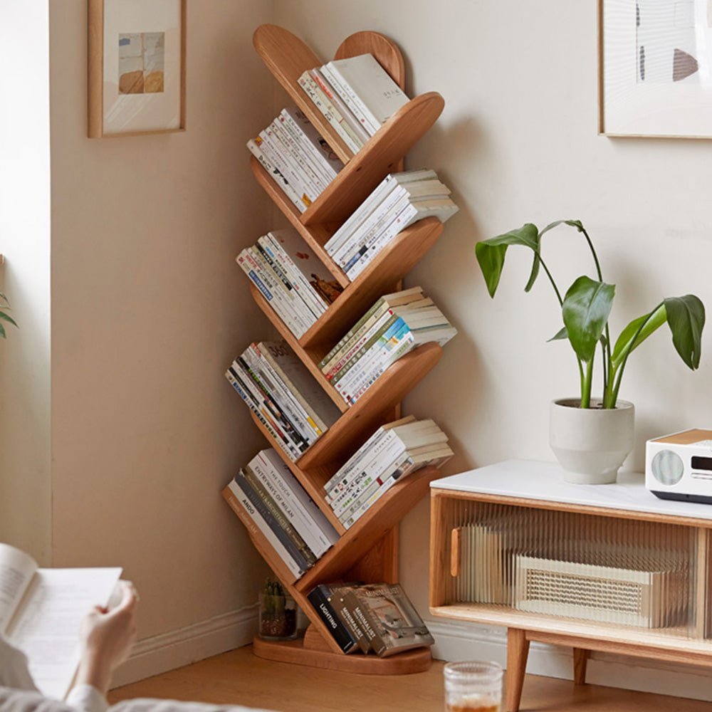 Vikten Natural Solid Oak Tree - Shaped Bookcase | Oak Furniture Store