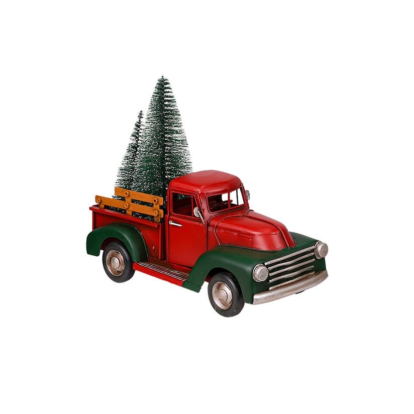 Vintage Xmas Truck 25.5CM FXD622 | Oak Furniture Store