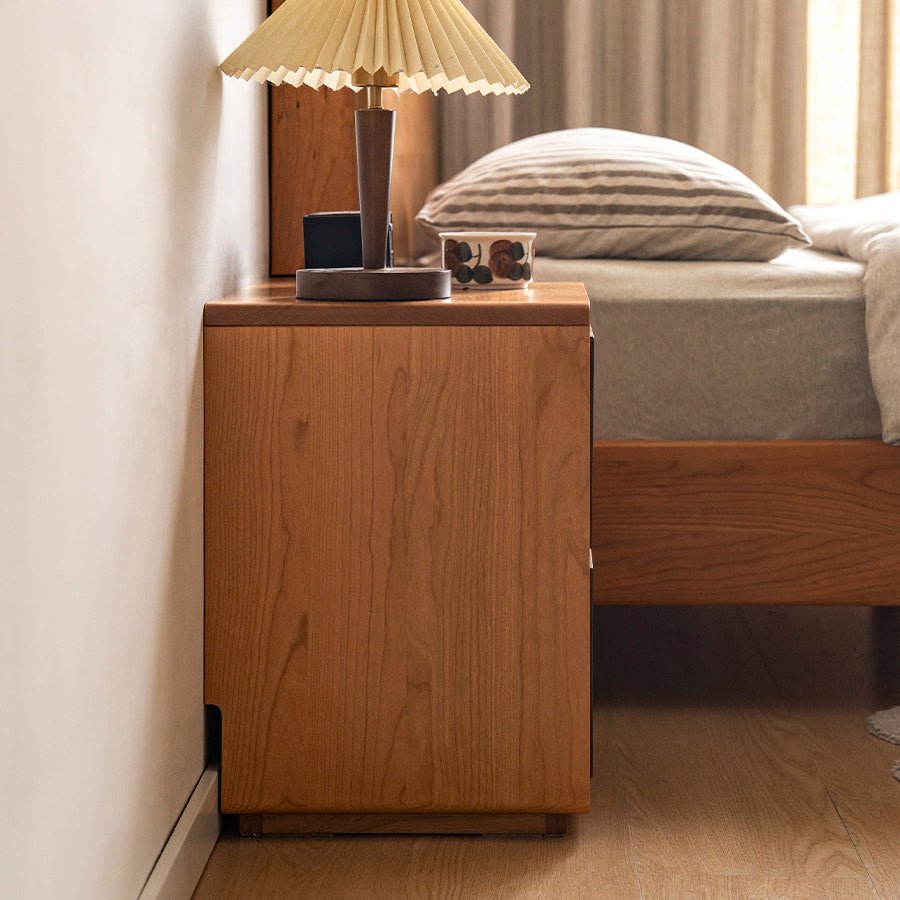 Viviez Colour Matching Floor Standing Bedside Table | Oak Furniture Store