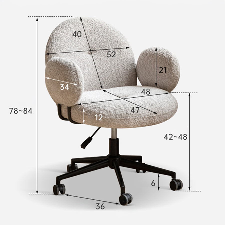 Vivo Ergonomic Faux Shearling Study Chair